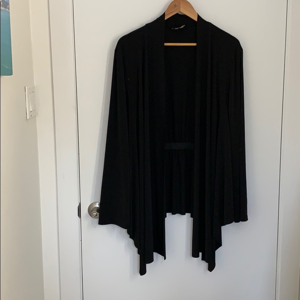 Plus size: black tailored cardigan wrap 🖤
